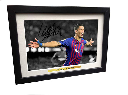 Signed Luis Suarez Barcelona 2018/19 Season Autographed Photo Photograph Picture Frame Gift