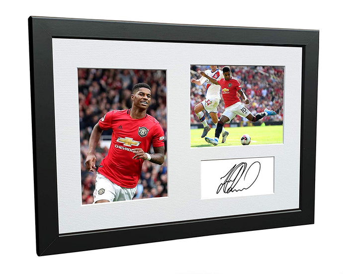 Signed Marcus Rashford Manchester United Photo Photograph Picture Frame Football Soccer