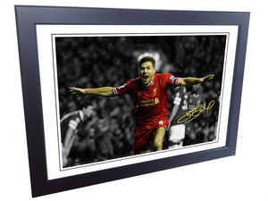 12x8 A4 Signed Steven Gerrard Liverpool FC Autographed Photo Photograph Picture Frame
