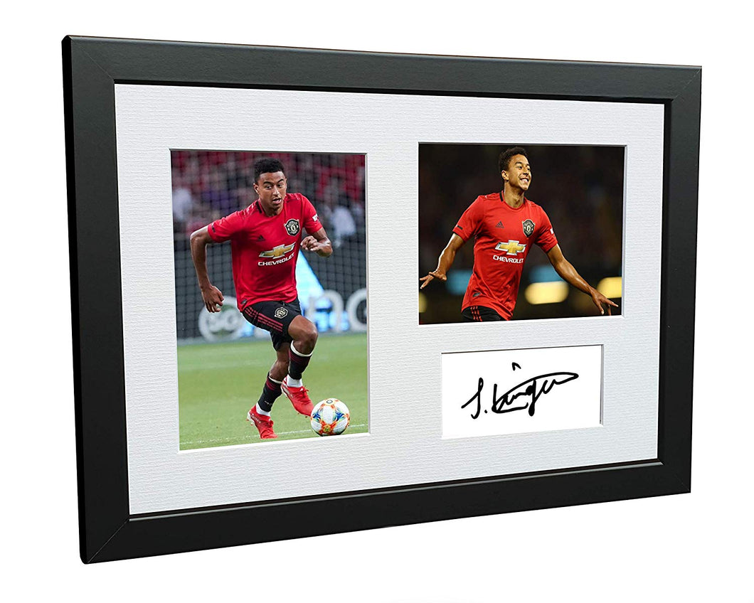 Signed Jesse Lingard Manchester United Photo Photograph Picture Frame Football Soccer