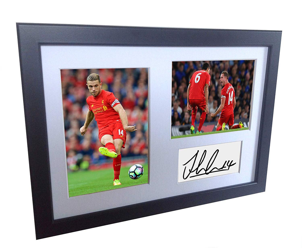 Signed Jordan Henderson Liverpool Autographed Photo Photograph Picture Frame Gift A4