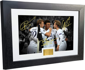 Large A3 "Tottenham Hotspur vs Madrid 3-1" Signed Harry Kane Dele Alli Eriksen Spurs Photo Picture