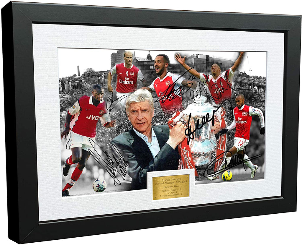 "WENGER YEARS" Signed Arsenal Henry Vieira Bergkamp Wright Walcott Photo Picture Soccer