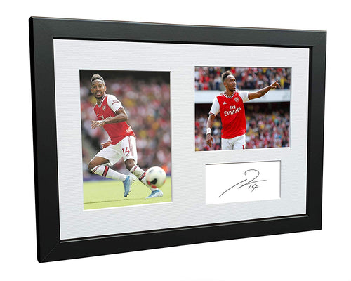 Signed Pierre-Emerick Aubameyang Arsenal FC Photo Photograph Picture Frame Football