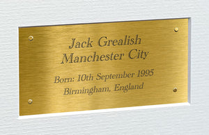 A4 Jack Grealish Manchester City Autographed Signed Photo Photograph Picture Frame Football Soccer Poster Gift Gold 12x8