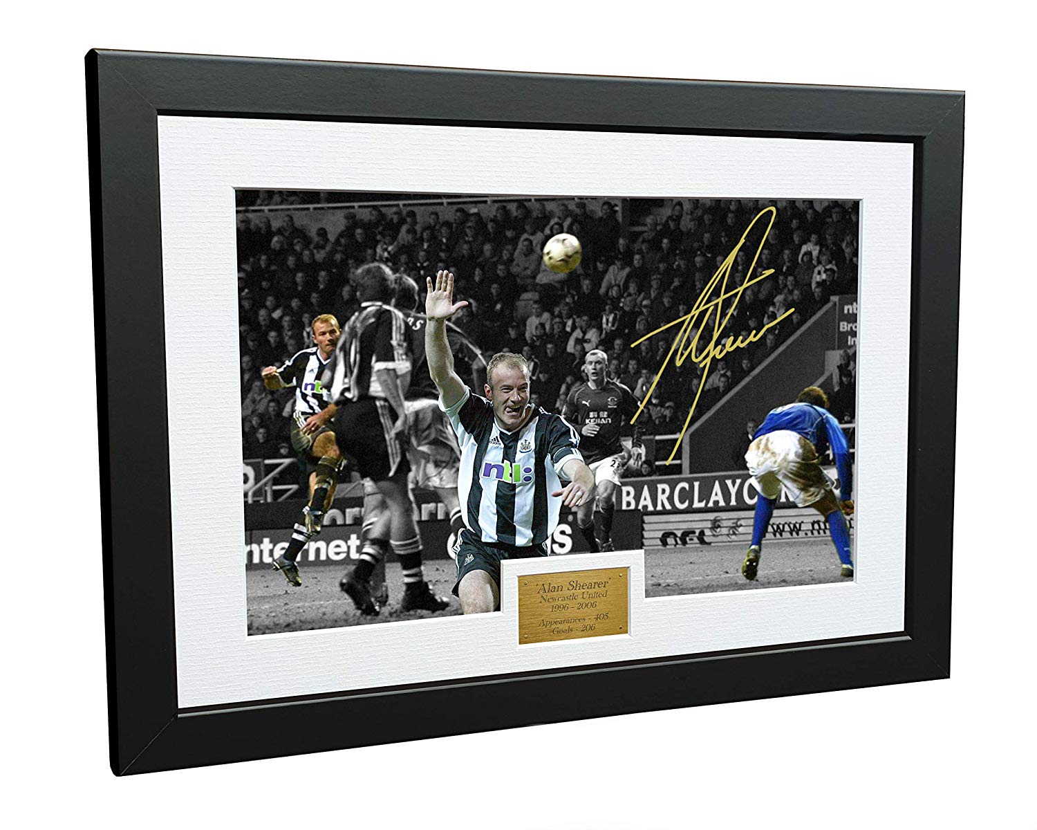 Signed Alan Shearer "THE VOLLEY" Newcastle United Autographed Photo Photograph Picture Frame