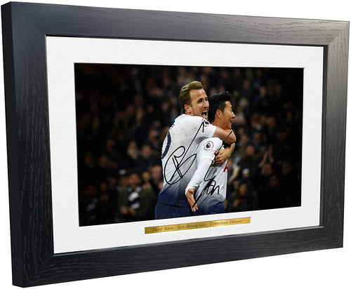 Large A3 Signed Harry Kane Son Heung min Tottenham Hotspur Spurs Autographed Photo Photograph Picture frame Gift 2