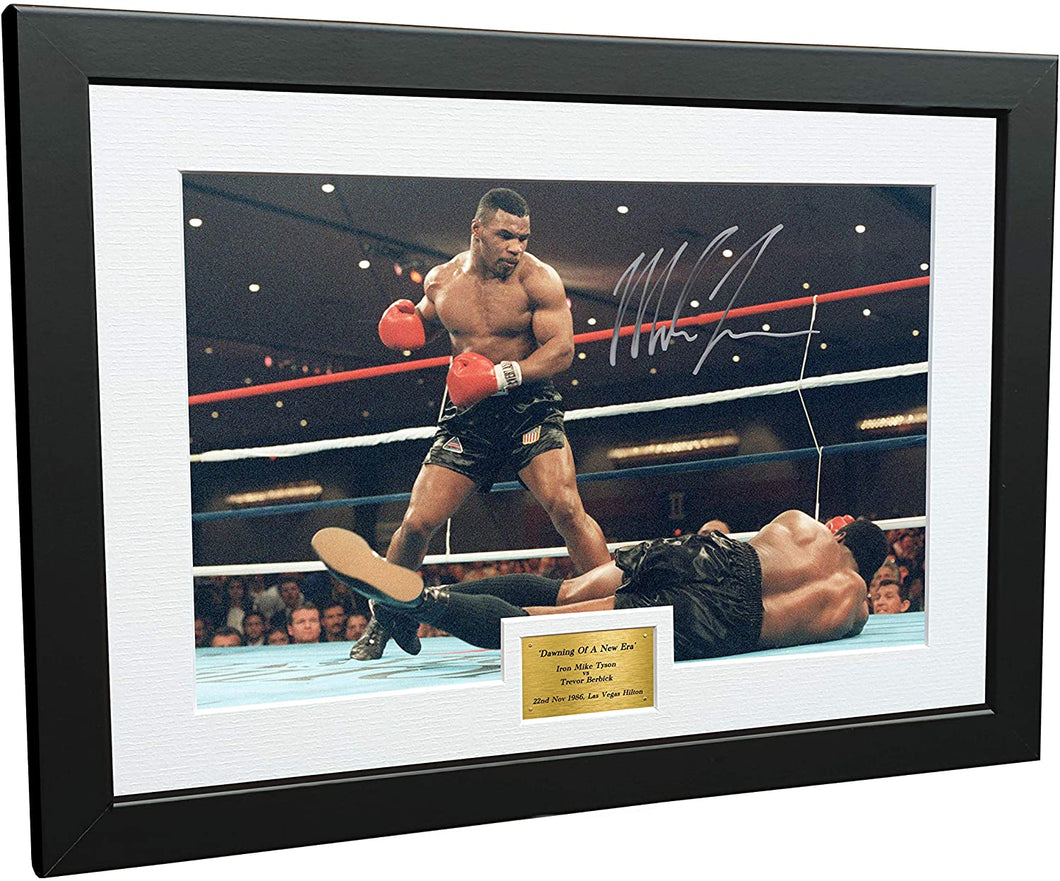Mike Tyson vs Trevor Berbick 'DAWNING OF A NEW ERA' 12x8 A4 Autographed Signed Photo Photograph Picture Frame Boxing 1