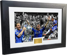 Load image into Gallery viewer, Large A3 Didier Drogba Frank Lampard John Terry &#39;Celebration&#39; 12x8 A4 Chelsea FC Champions League Winners 2012 Autographed Signed Photo Photograph Picture Frame Soccer Gift Poster