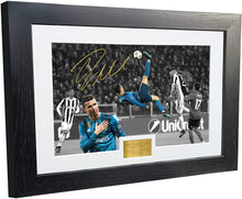 Load image into Gallery viewer, Large A3 Cristiano Ronaldo &quot;THE OVERHEAD KICK&quot; Real Madrid vs Juventus FC Signed Photo Photograph Picture Frame Soccer Gift