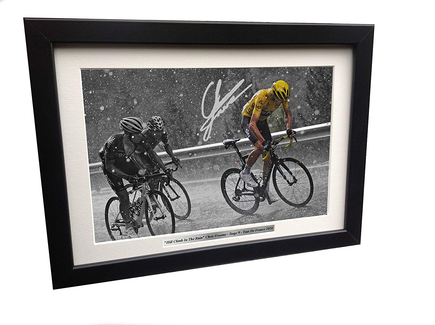 Chris Froome Signed "Hill Climb In The Rain" Tour De France Team sky Photo Photograph Picture Frame