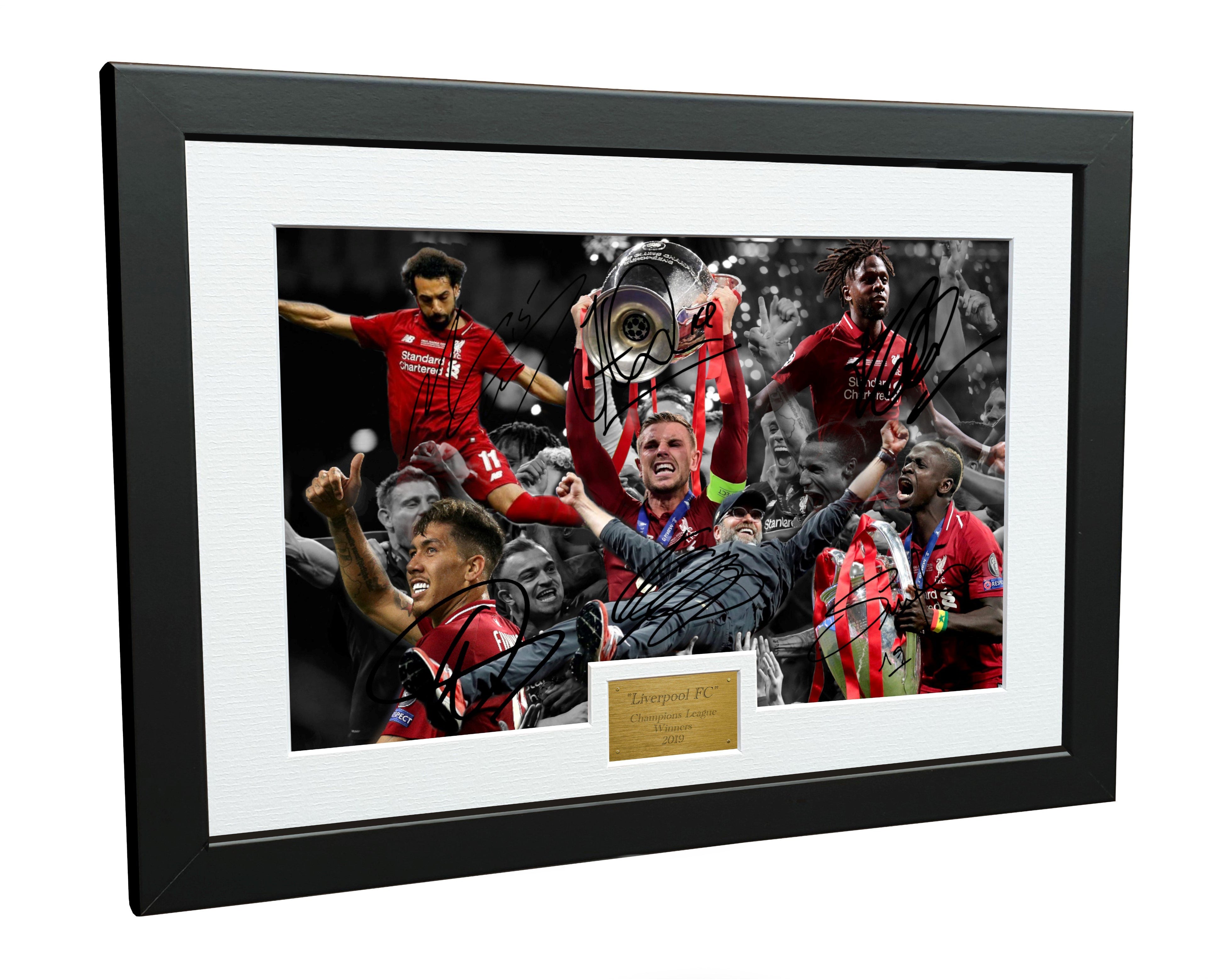 2019 CHAMPIONS LEAGUE Signed Liverpool Henderson Klopp Salah Mane Firmino Origi Photo Picture Soccer