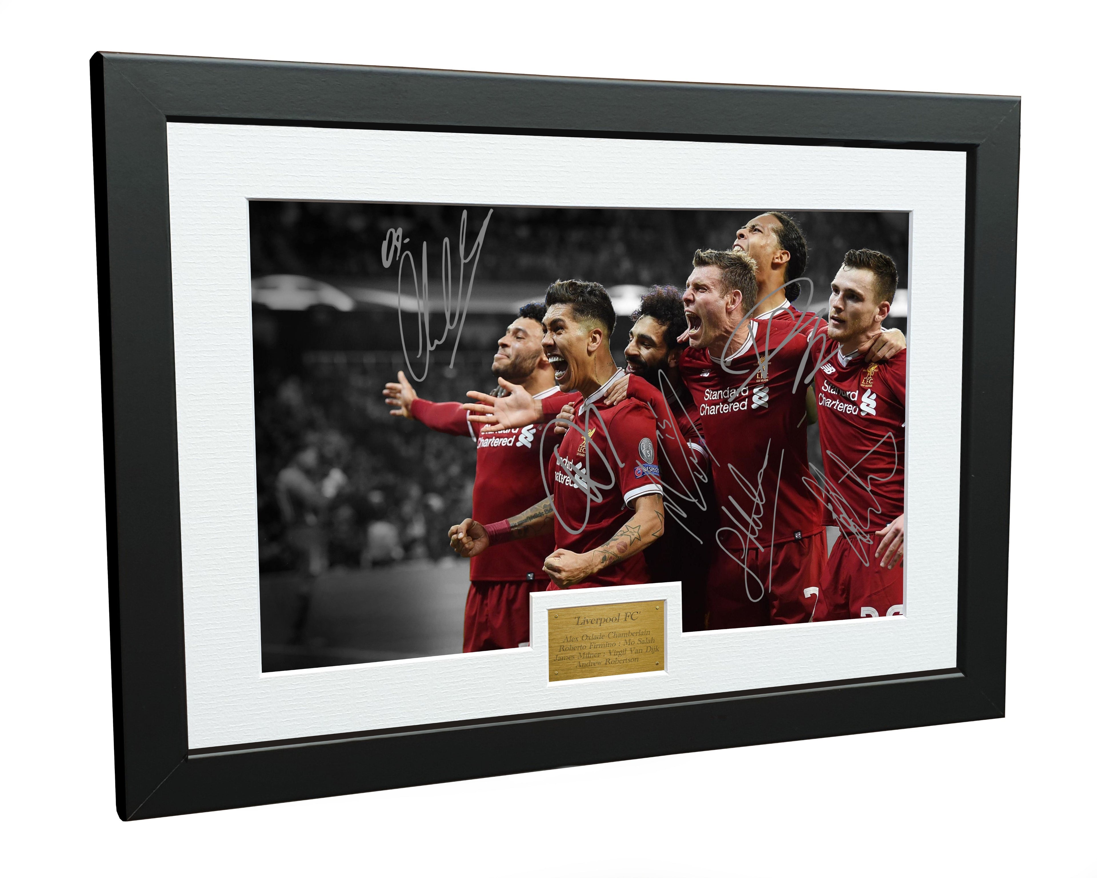 CELEBRATION Signed Liverpool Chamberlain Firmino Salah Milner Dijk Robertson Photo Picture Soccer