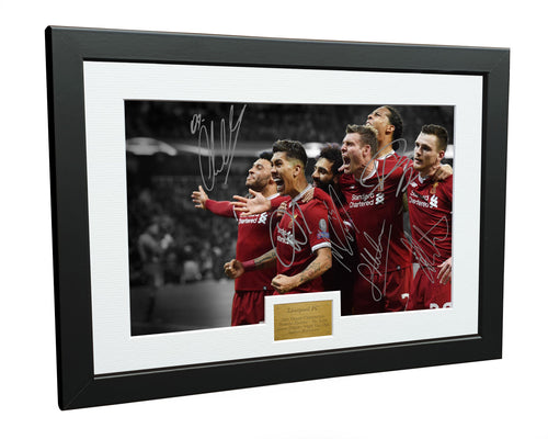 CELEBRATION Signed Liverpool Chamberlain Firmino Salah Milner Dijk Robertson Photo Picture Soccer