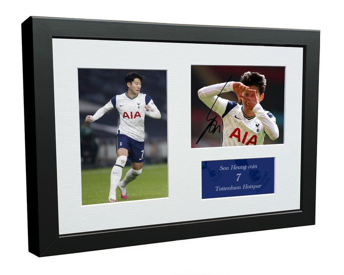 Signed Son Heung-min Tottenham Hotspur Spurs Autographed Photo Photograph Picture Frame Gift 12x8 B